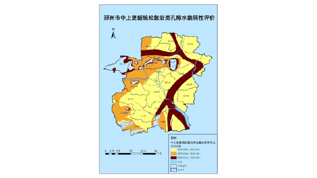 Abstract map graphic for groundwater vulnerability project