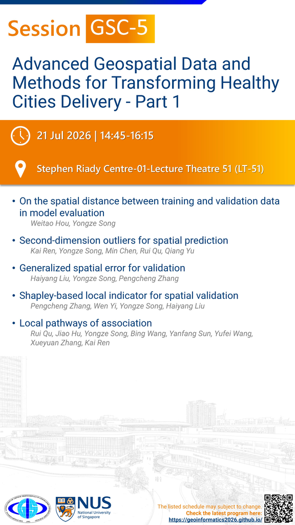 Session GSC-5 programme listing Second-dimension outliers for spatial prediction