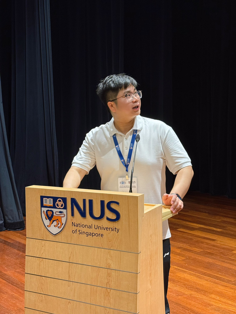 Kai Ren presenting at Geoinformatics 2026 at the National University of Singapore