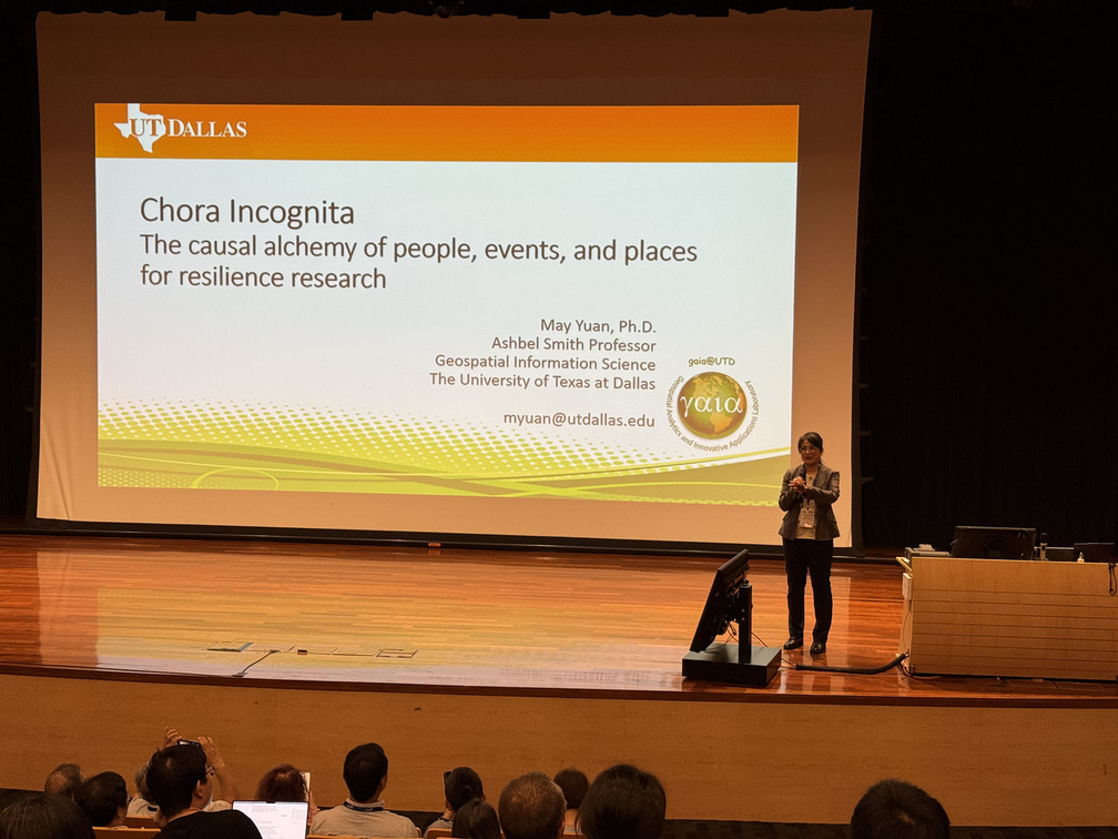 Professor May Yuan presenting at Geoinformatics 2026