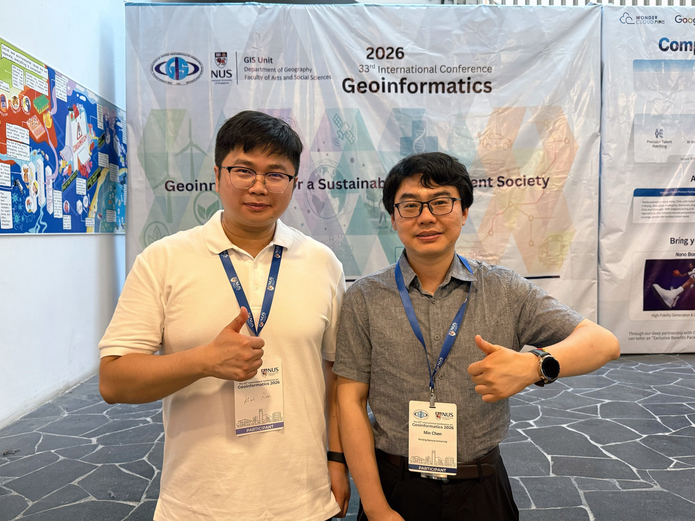 Kai Ren with Professor Min Chen at Geoinformatics 2026